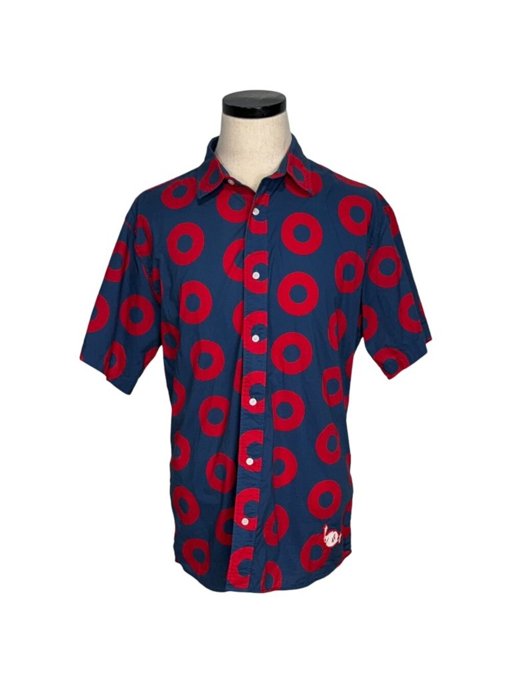 Phish Official Band Blue Red Circle Button-Down Shirt Sz Large